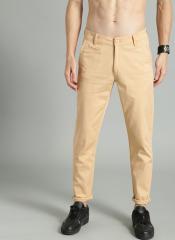 Roadster Beige Regular Fit Solid Chinos men