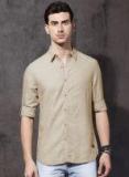 Roadster Beige Solid Casual Shirt men