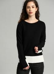 Roadster Black Solid Pullover women