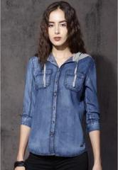 Roadster Blue Washed Shirt women