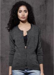 Roadster Charcoal Grey Textured Cardigan women