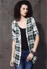 Roadster Green Checked Shrug women