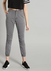 Roadster Grey Regular Fit Solid Joggers women