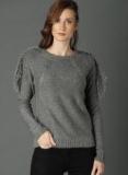 Roadster Grey Solid Pullover Women