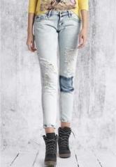 Roadster Light Blue Mid Rise Slim Fit Jeans women