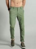 Roadster Men Green Regular Fit Solid Chinos