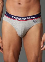 Roadster Men Grey Melange Solid Briefs RDST BR PK2 010A