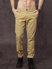 Roadster Men Khaki Regular Fit Solid Chinos