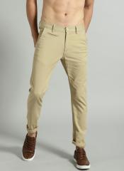 Roadster Men Khaki Regular Fit Solid Regular Trousers