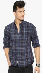 Roadster Navy Blue Regular Fit Casual Shirt men