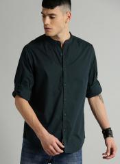 Roadster Navy Regular Fit Solid Casual Shirt men