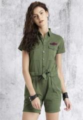 Roadster Olive Solid Jumpsuit women