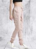 Roadster Peach Coloured Regular Fit Solid Joggers women