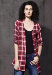 Roadster Red Checked Shrug women