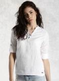 Roadster White Solid Regular Top women