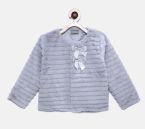 Rock-a-bye Baby Grey Self Design Puffer Jacket Girls