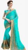 Roop Kashish Aqua Blue Embroidered Saree women