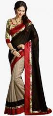 Roop Kashish Brown Embroidered Saree women