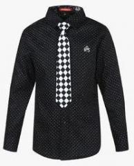 Ruff Black Slim Fit Party Shirt boys