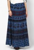 Ruhaans Blue Printed Skirt Women