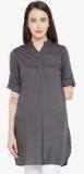 Ruhaans Grey Solid Tunic Women