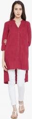 Ruhaans Maroon Solid Tunic women