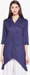 Ruhaans Navy Blue Solid Tunic women