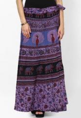 Ruhaans Purple Printed Skirt women