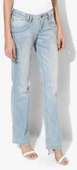 S Oliver Blue Washed Mid Rise Regular Fit Jeans women