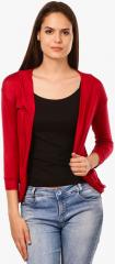 Saadgi Maroon Solid Shrug women