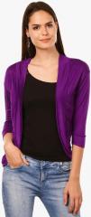 Saadgi Purple Solid Shrug women