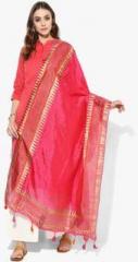 Sabhyata Pink Printed Cotton Dupatta women