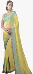 Sahiba Yellow Embellished Saree women