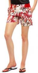 Sakhi Sang Red Printed Shorts women