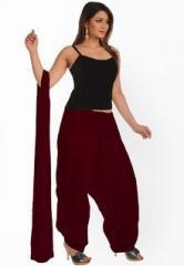 Salwar Studio Maroon Solids Bottom And Dupatta women