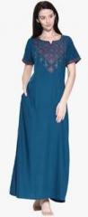 Sand Dune Blue Embroidered Gown women