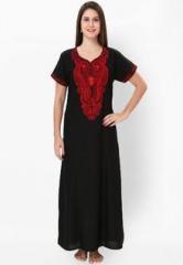 Sand Dune Embellished Black Nightwear women