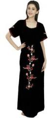 Sand Dune Embroidered Black Nightwear women