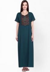 Sand Dune Green Embroidered Nightwear women