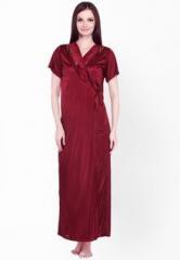 Sand Dune Maroon Embroidered Nightwear women