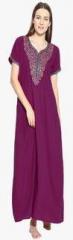 Sand Dune Purple Embroidered Gown women