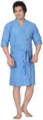 Sand Dune Solid Blue Water Absorbent Bathrobe men