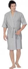 Sand Dune Solid Grey Water Absorbent Bathrobe men