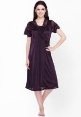 Sand Dune Wine Embroidered Nightwear women