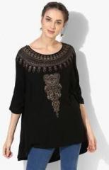 Sangria Black Printed Tunic women