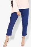 Sangria Blue Solid Coloured Pants women