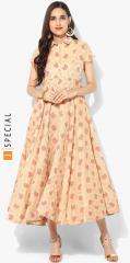 Sangria Brocade Chanderi Shirt Collar Circular Anarkali With Short Sleeves women