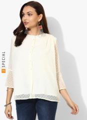 Sangria cream Self Design Blouse women