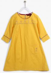 Sangria Kids Round Neck Top Thread Embroidery 3/4Th Sleeves girls