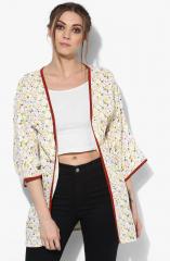 Sangria Multicoloured Print Front Open Shrug women